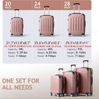 3-Piece Hard Shell Luggage Set with TSA Lock – 20/24/28 Inch 360° Spinner Wheels