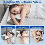 Ergonomic Memory Foam Neck Pillow – Slow Rebound, Back & Side Sleeper